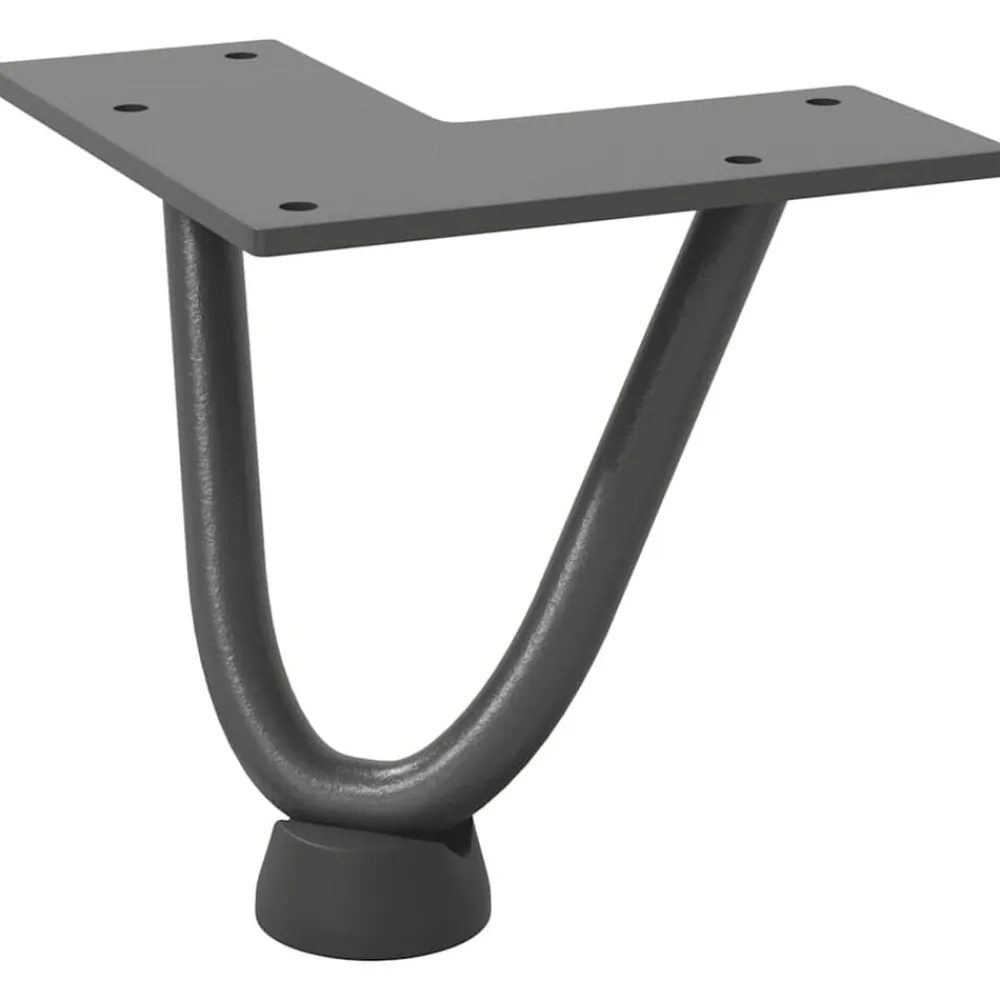 vidaXL Accesorios Para Mesas-Patas de horquilla para mesa de centro (4 unidades, , 10 cm, acero macizo)