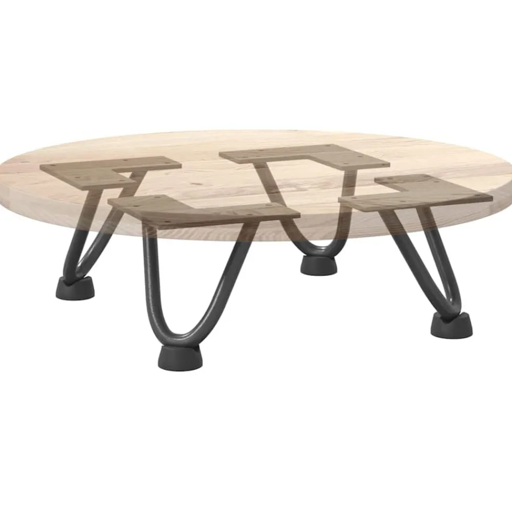 vidaXL Accesorios Para Mesas-Patas de horquilla para mesa de centro (4 unidades, , 10 cm, acero macizo)