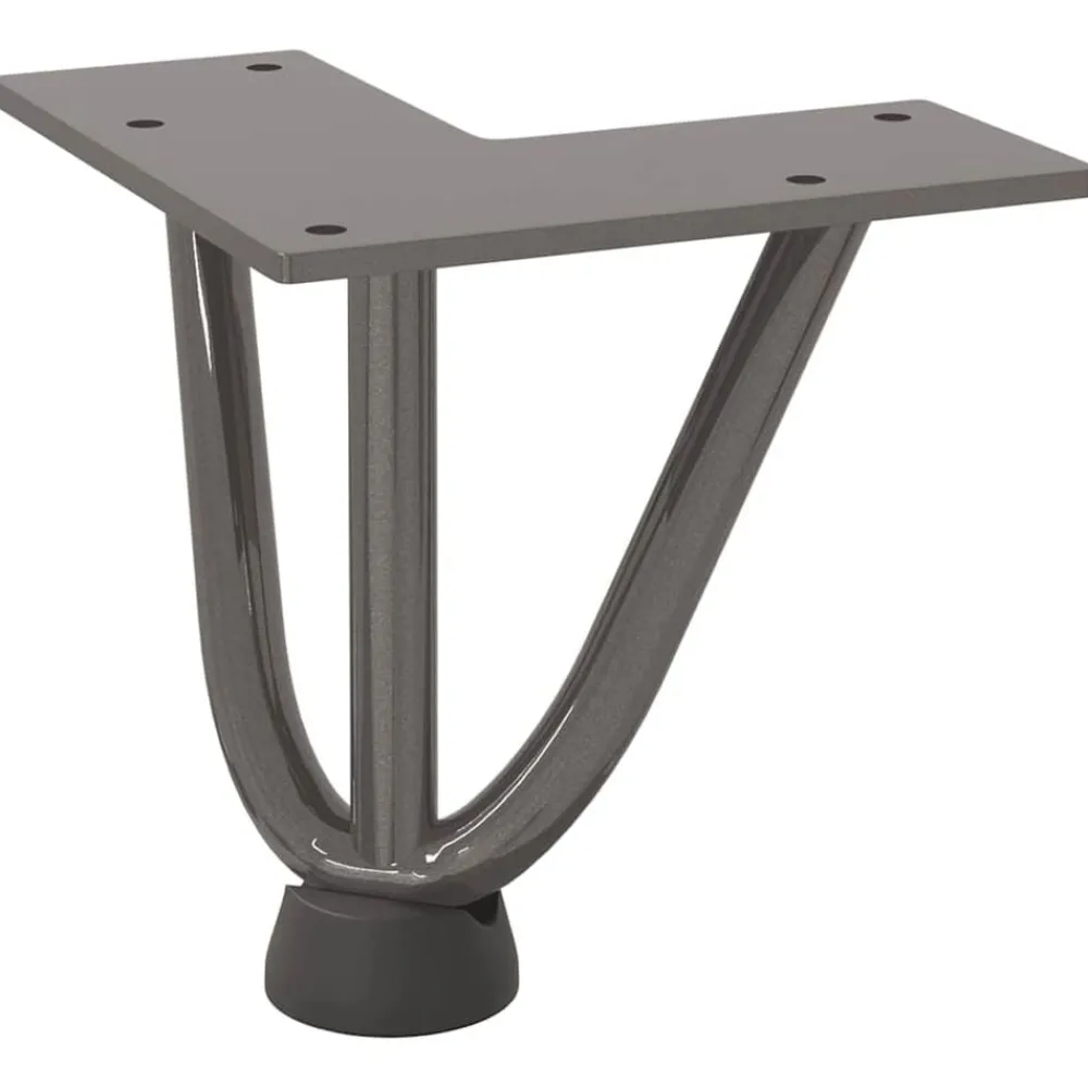 vidaXL Patas de horquilla para mesa de centro (4 unidades, acero , 10 cm, acero macizo) Natural Best