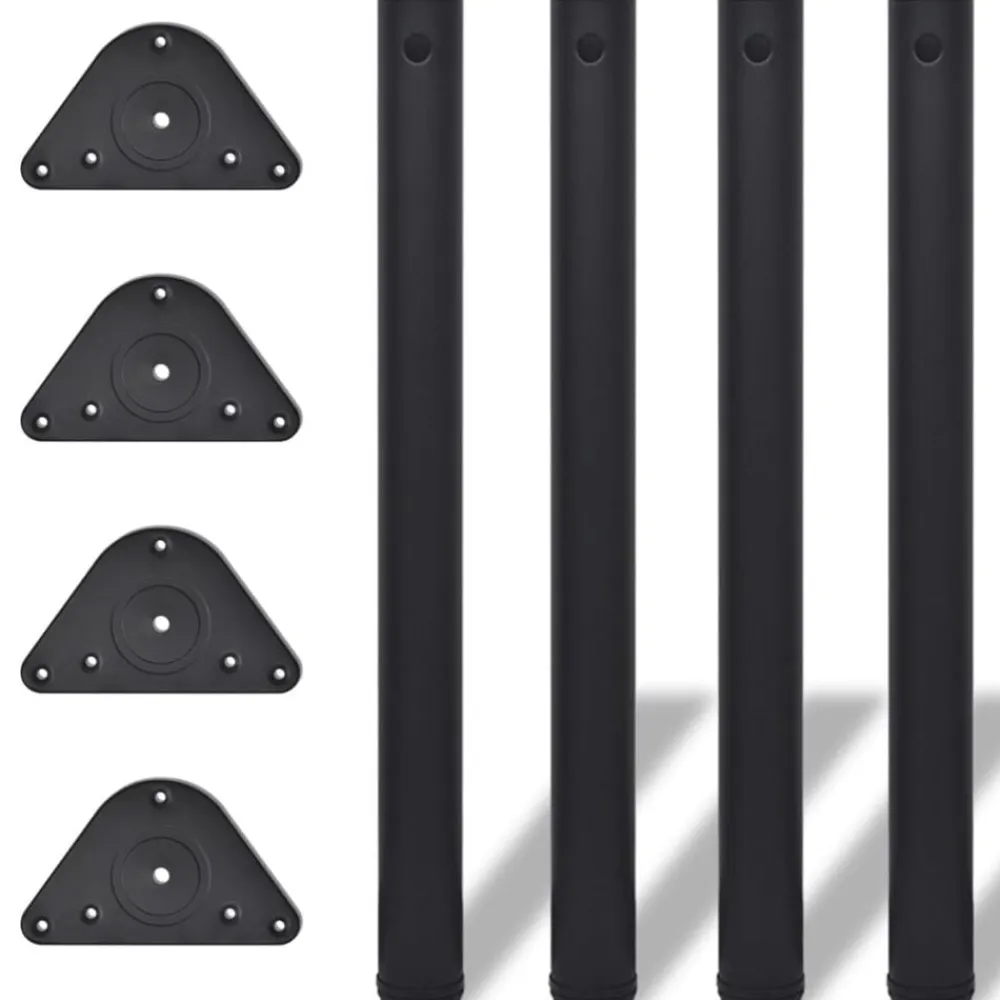 vidaXL Patas de mesa ajustables en 4 alturas 710 mm Negro