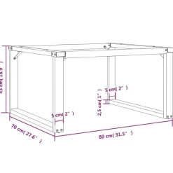vidaXL Accesorios Para Mesas-Patas de mesa de centro estructura O acero 80x70x43 cm