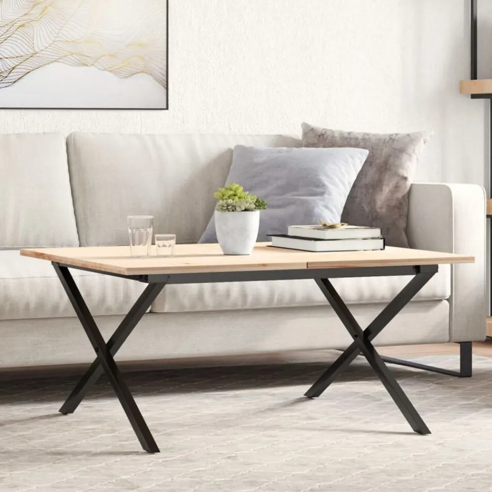 vidaXL Patas de mesa de centro estructura X acero 80x70x43 cm