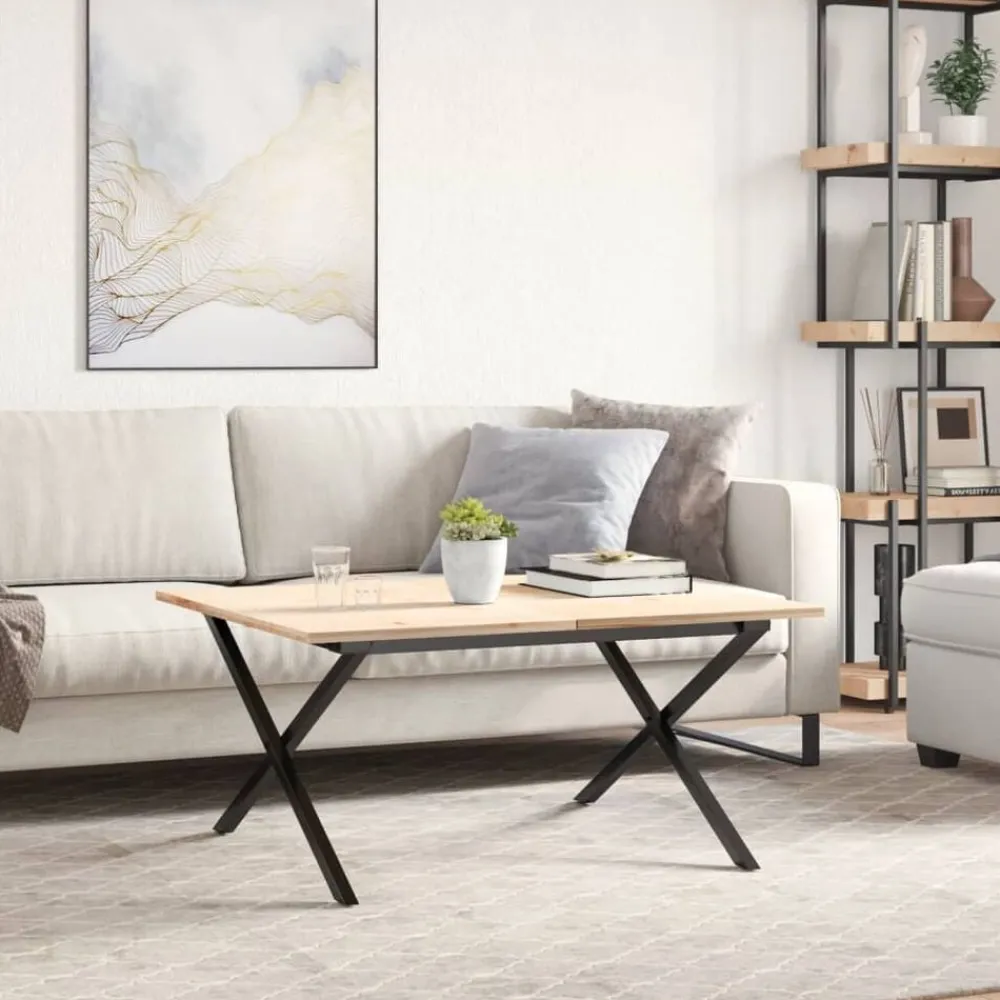 vidaXL Patas de mesa de centro estructura X acero 80x70x43 cm