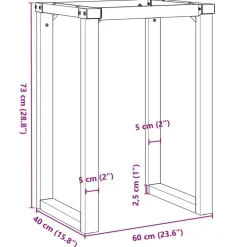 vidaXL Accesorios Para Mesas-Patas de mesa de comedor estructura O acero 60x40x73 cm