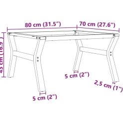 vidaXL Patas de mesa de centro estructura Y acero 80x70x43 cm Discount