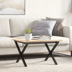 vidaXL Accesorios Para Mesas-Patas de mesa de centro estructura X acero 60x40x38 cm