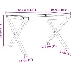 vidaXL Accesorios Para Mesas-Patas de mesa de centro estructura X acero 60x40x38 cm