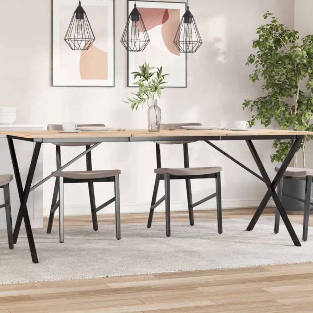 vidaXL Accesorios Para Mesas-Patas de mesa de comedor estructura X acero 160x80x73 cm