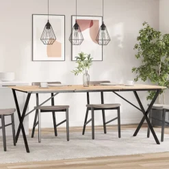 vidaXL Accesorios Para Mesas-Patas de mesa de comedor estructura X acero 160x80x73 cm