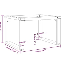 vidaXL Accesorios Para Mesas-Patas de mesa de centro estructura O acero 50x40x38 cm