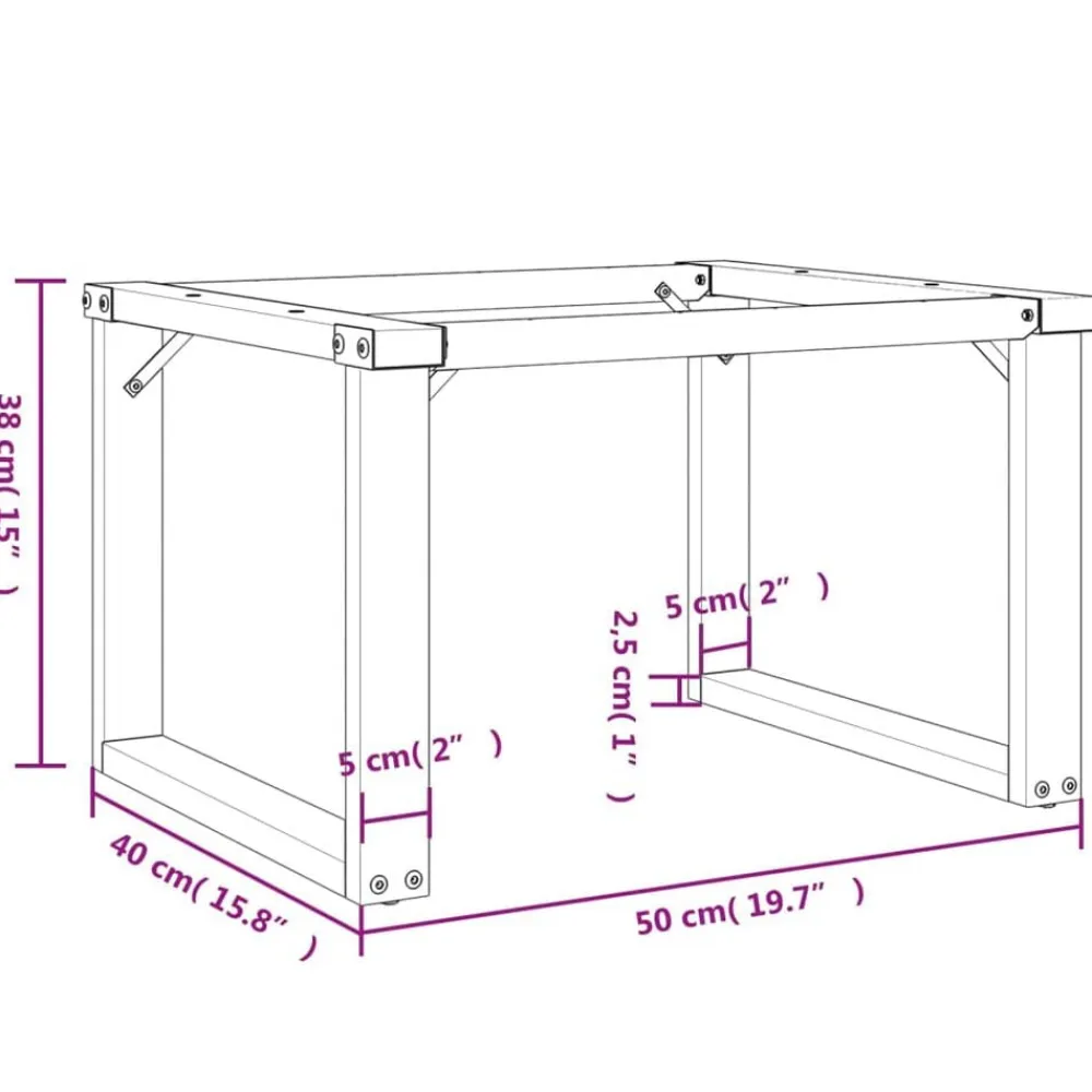 vidaXL Accesorios Para Mesas-Patas de mesa de centro estructura O acero 50x40x38 cm