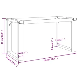 vidaXL Accesorios Para Mesas-Patas de mesa de centro estructura O acero 70x30x43 cm