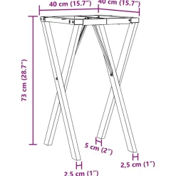 vidaXL Accesorios Para Mesas-Patas de mesa de comedor estructura X acero 40x40x73 cm