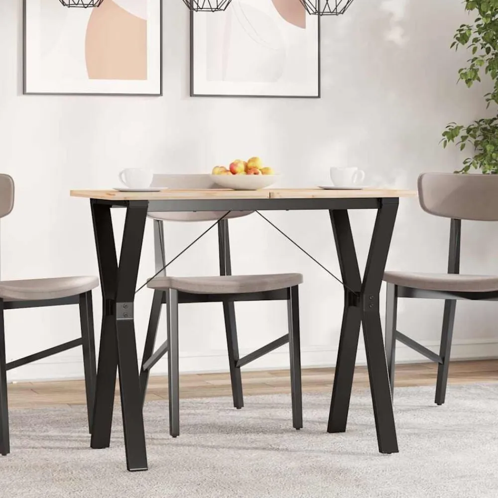 vidaXL Accesorios Para Mesas-Patas de mesa de comedor estructura Y acero 80x40x73 cm