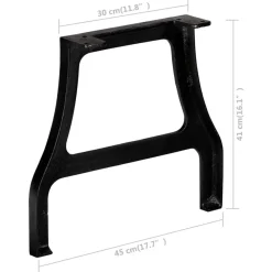vidaXL Accesorios Para Mesas-Patas de mesa de comedor en A hierro fundido 2 unidades