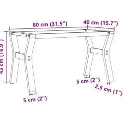 vidaXL Patas de mesa de centro estructura Y acero 80x40x43 cm Discount