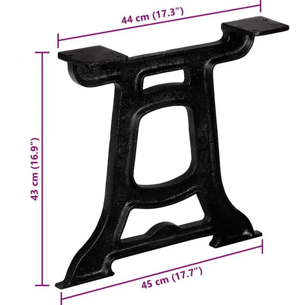 vidaXL Patas de mesa de comedor en Y hierro fundido 2 unidades Best