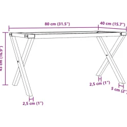 vidaXL Patas de mesa de centro estructura X acero 80x40x43 cm Online