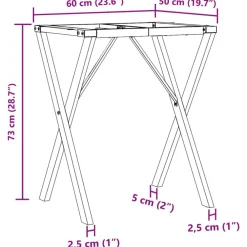 vidaXL Patas de mesa de comedor estructura X acero 60x50x73 cm Best