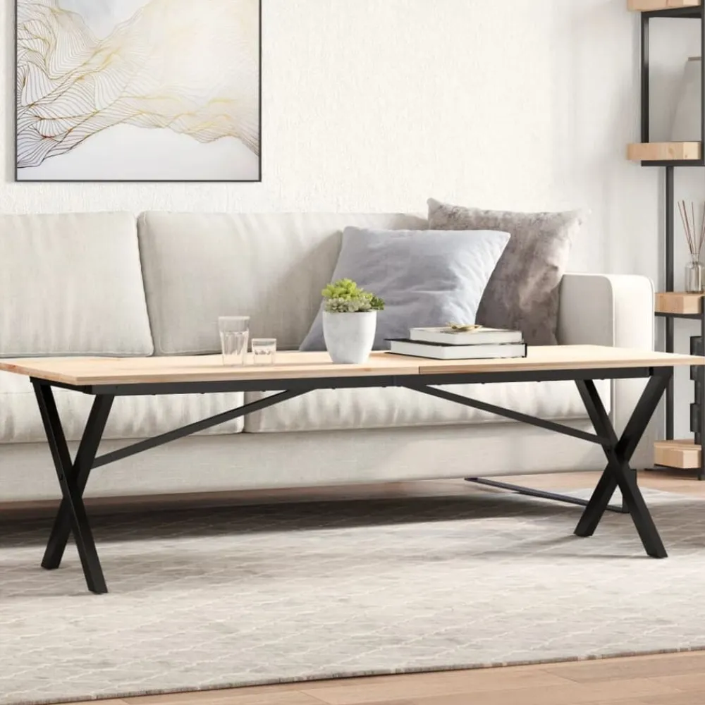 vidaXL Patas de mesa de centro estructura X acero 140x30x43 cm Outlet