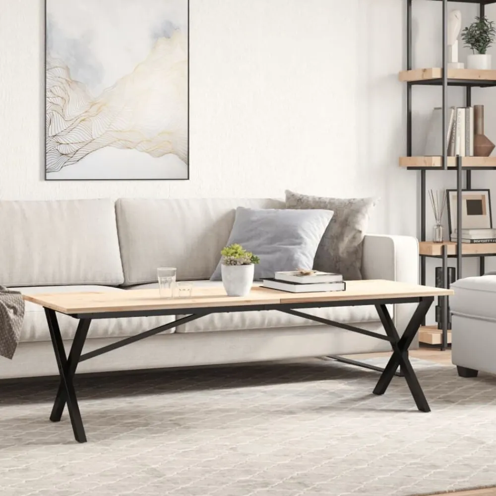 vidaXL Patas de mesa de centro estructura X acero 140x30x43 cm Outlet