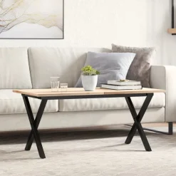 vidaXL Accesorios Para Mesas-Patas de mesa de centro estructura X acero 90x30x43 cm