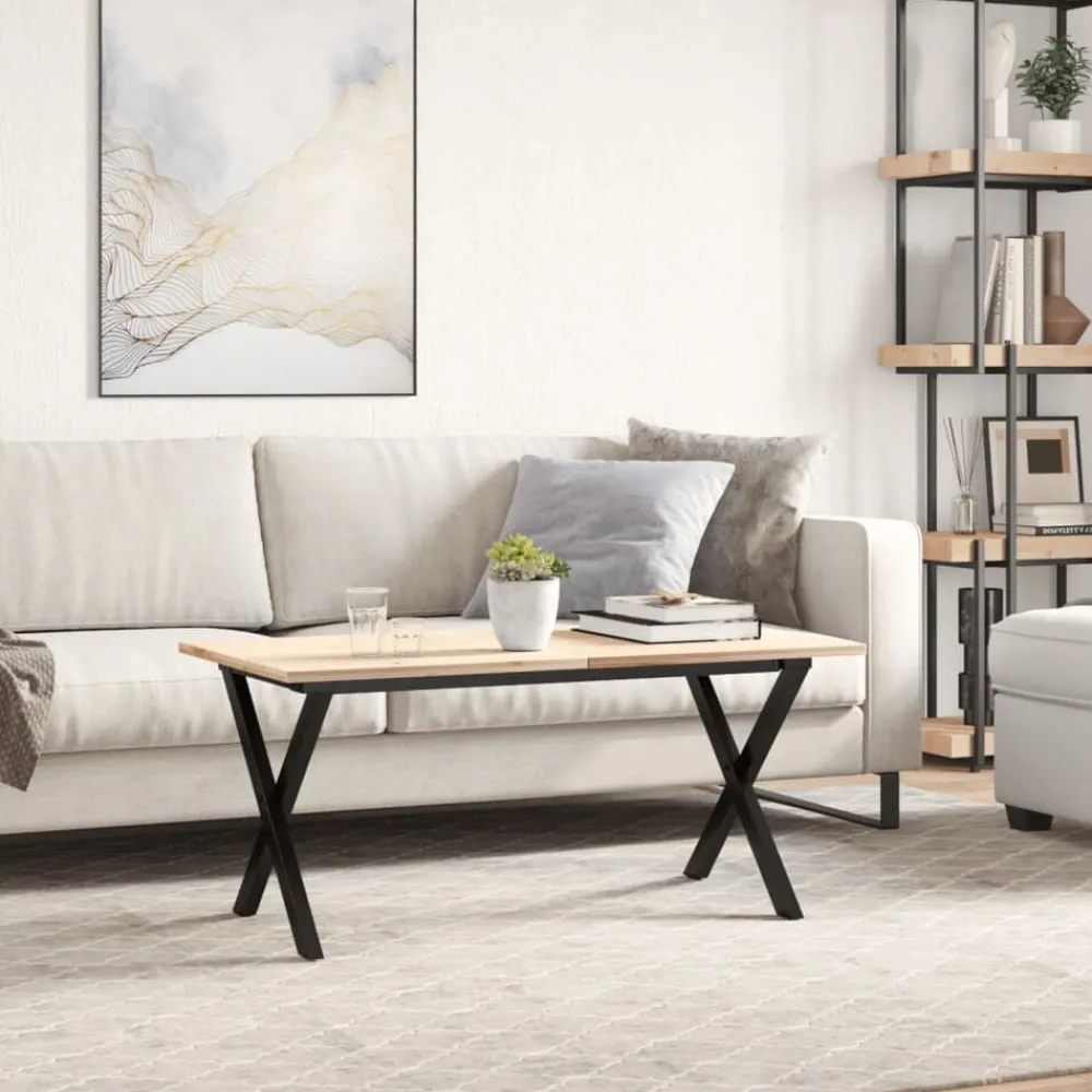vidaXL Accesorios Para Mesas-Patas de mesa de centro estructura X acero 90x30x43 cm