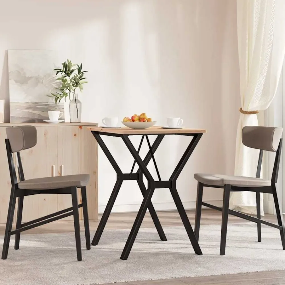 vidaXL Accesorios Para Mesas-Patas de mesa de comedor estructura Y acero 60x50x73 cm