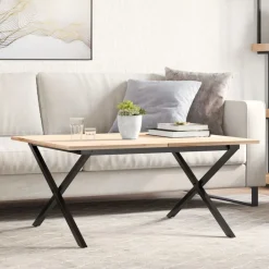 vidaXL Accesorios Para Mesas-Patas de mesa de centro estructura X acero 70x60x43 cm