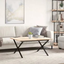 vidaXL Accesorios Para Mesas-Patas de mesa de centro estructura X acero 70x60x43 cm