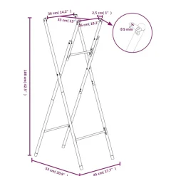 vidaXL Accesorios Para Mesas-Patas de mesa plegables acero galvanizado plata 45x53x108 cm