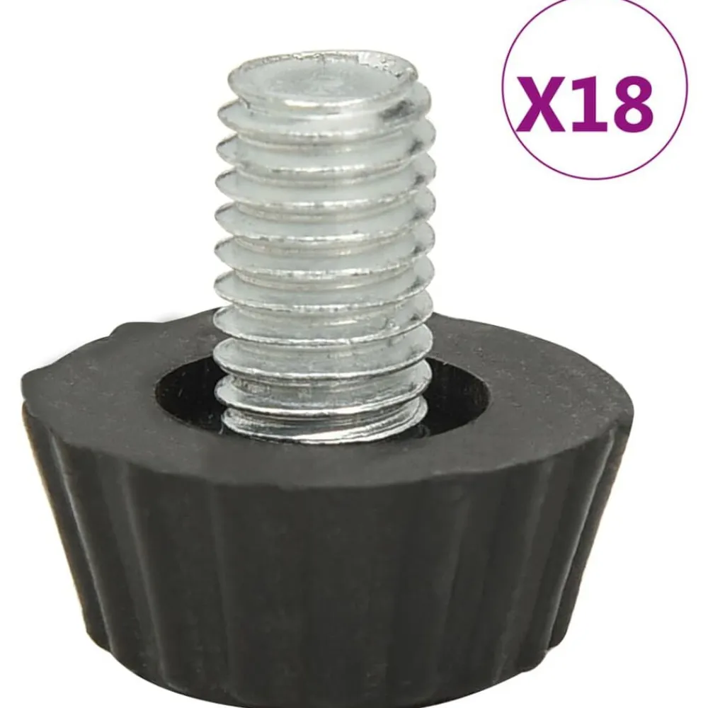 vidaXL Patas de mueble regulables M8 18 unidades negro