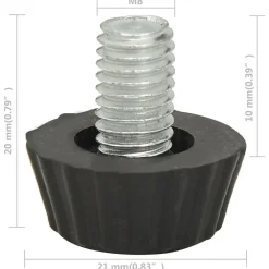 vidaXL Patas de mueble regulables M8 18 unidades negro