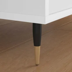 vidaXL Accesorios De Bricolaje-Patas de Muebles 2 pcs Negro y dorado Ø 40 x 98 mm Hierro
