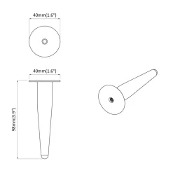 vidaXL Accesorios De Bricolaje-Patas de Muebles 2 pcs Negro y dorado Ø 40 x 98 mm Hierro