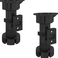 vidaXL Accesorios De Bricolaje-Patas de Muebles Ajustable 2 pcs Negro 46 x 46 x 128 mm PP