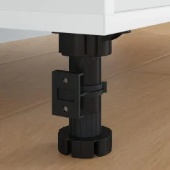 vidaXL Accesorios De Bricolaje-Patas de Muebles Ajustable 2 pcs Negro 46 x 46 x 128 mm PP