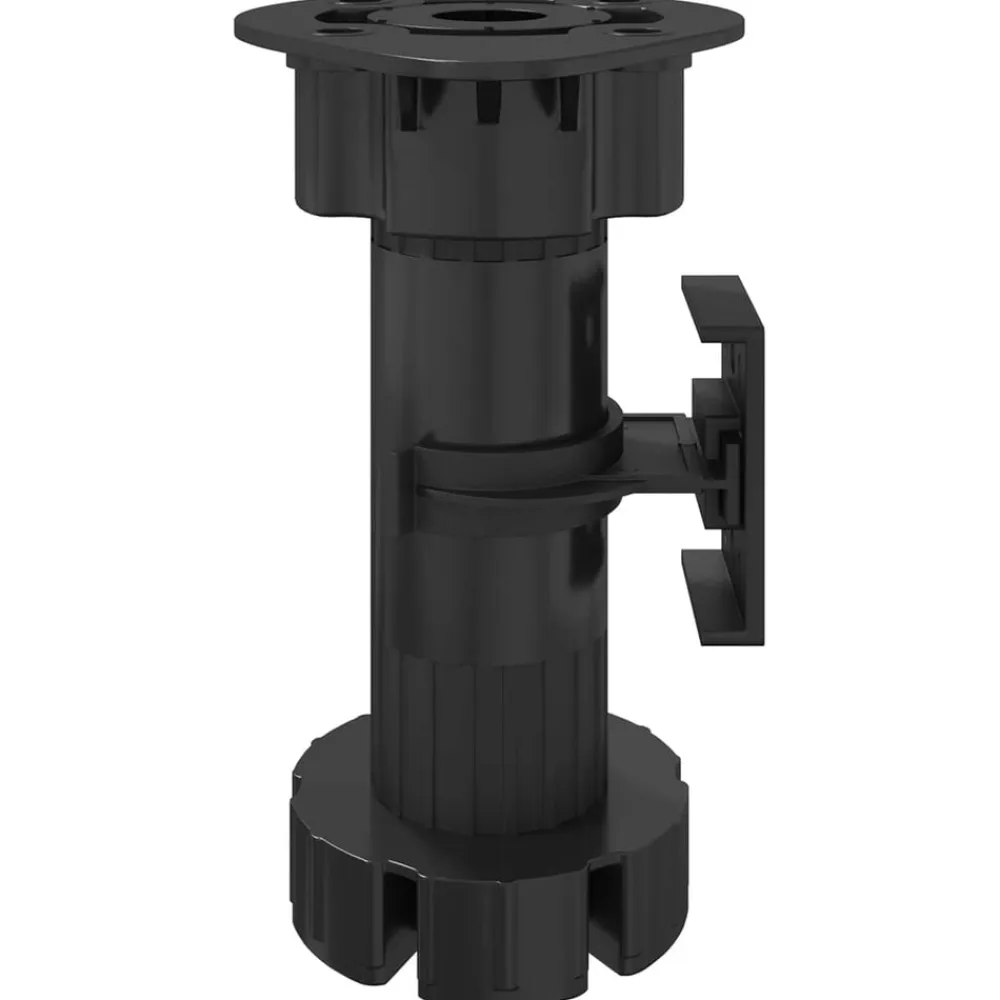 vidaXL Accesorios De Bricolaje-Patas de Muebles Ajustable 2 pcs Negro 46 x 46 x 128 mm PP