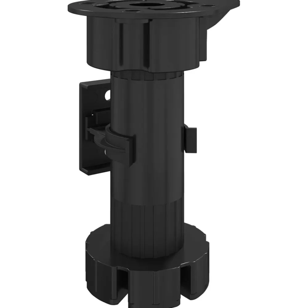 vidaXL Accesorios De Bricolaje-Patas de Muebles Ajustable 2 pcs Negro 46 x 46 x 128 mm PP