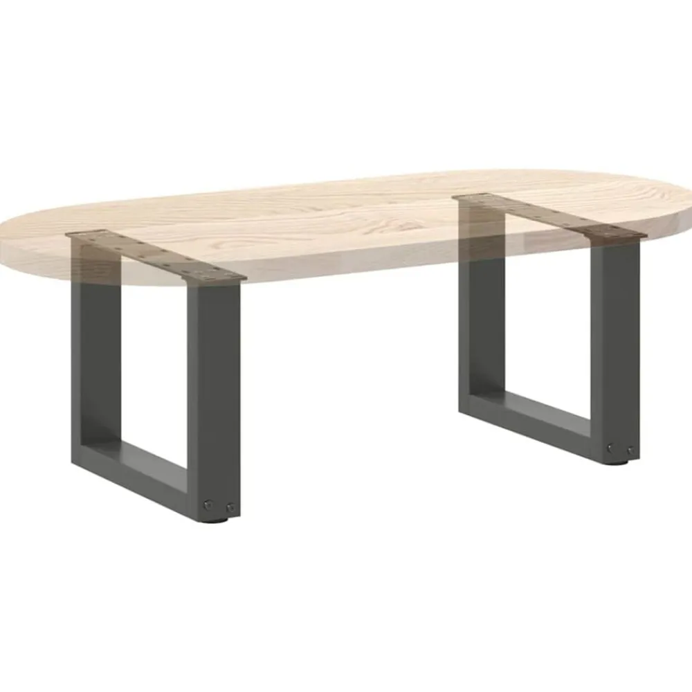 vidaXL Accesorios Para Mesas-Patas para mesa de centro en forma de U (2 unidades), , 30 x (30-31) cm, acero
