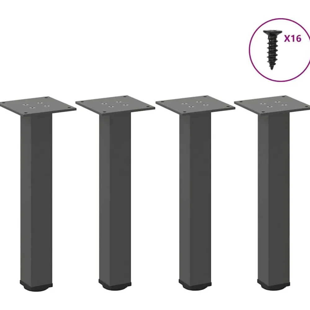 vidaXL Accesorios Para Mesas-Patas para mesa de centro (4 unidades), , 30-32 cm, acero