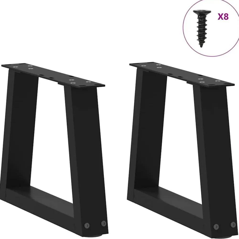 vidaXL Patas para mesa de centro en forma de V (2 unidades), color , 30 x (30-31,3) cm, acero Negro Clearance