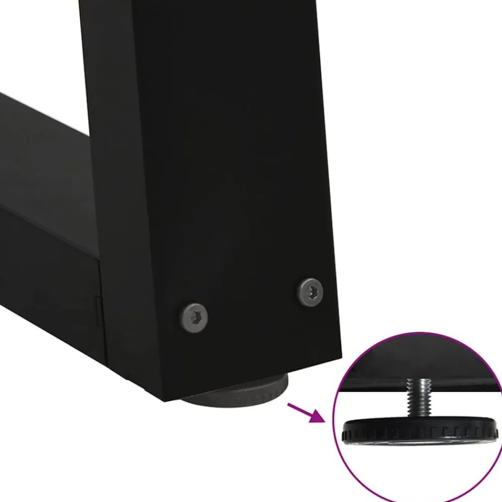 vidaXL Patas para mesa de centro en forma de V (2 unidades), color , 30 x (30-31,3) cm, acero Negro Clearance