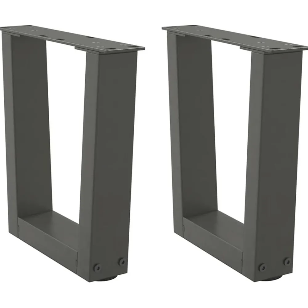 vidaXL Patas para mesa de centro en forma de V (2 unidades), , 30 x (30-31,3) cm, acero Antracita Best