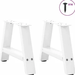 vidaXL Accesorios Para Mesas-Patas para mesa de centro en forma de A (2 unidades), color , 30 x (30-31) cm, acero