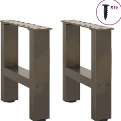 vidaXL Patas para mesa de centro de acero (2 unidades, 30 x 30-31 cm) Natural Clearance