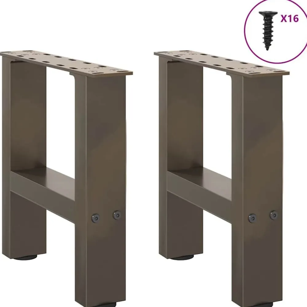 vidaXL Patas para mesa de centro de acero (2 unidades, 30 x 30-31 cm) Natural Clearance