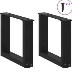 vidaXL Accesorios Para Mesas-Patas para mesa de centro en forma de U (2 unidades), color , 30 x (30-31) cm, acero