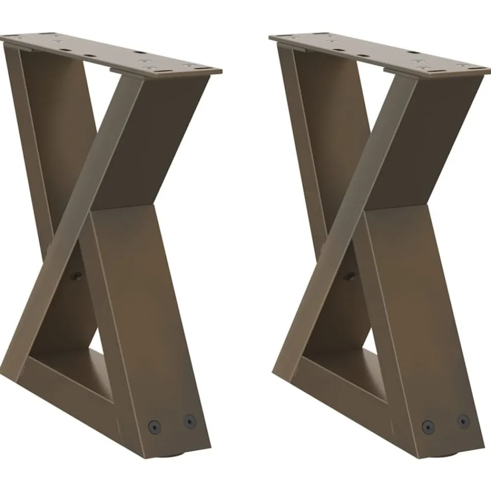 vidaXL Patas para mesa de centro (2 unidades), acero , 30 x (30-31,3) cm. Natural New