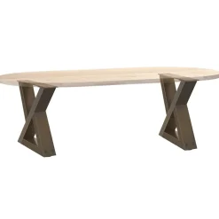vidaXL Patas para mesa de centro (2 unidades), acero , 30 x (30-31,3) cm. Natural New